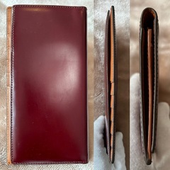 PRAIRIE プレリー PRARE札入れ ロングウォレット フラップ式二つ折り長財布 二つ折り財布 折財布 さいふ サイフ 小銭入れ無brownブラウン茶色系コードバンメンズmen’s男性用紳士ユニセックス男女兼用の画像