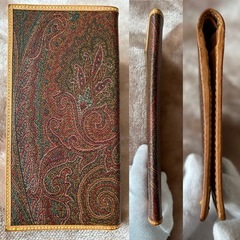 エトロETRO札入れ ロングウォレット フラップ式二つ折り長財布 二つ折り財布 折財布 さいふ サイフ 小銭入れ無ブラウン茶色ペイズリーイタリア製メンズmen’s男性用紳士ユニセックス男女兼用レディースlady's LADYS女性用婦人ウィメンズwomen’sの画像