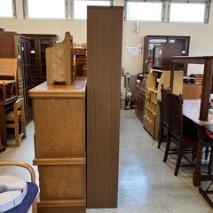 サ2512-029 スライド式 本棚 ダークブラウン キズ汚れ有りの画像