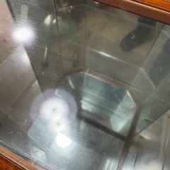 ガラス 収納棚 3段 木製 キャビネット 収納家具 A12005の画像