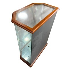 ガラス 収納棚 3段 木製 キャビネット 収納家具 A12005の画像