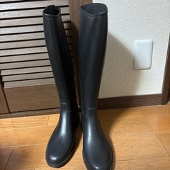 DAFNA ロングブーツ 39 24.5cm黒　ブラック　レインブーツ　長靴の画像