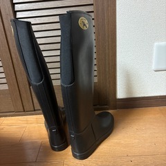 DAFNA ロングブーツ 39 24.5cm黒　ブラック　レインブーツ　長靴の画像