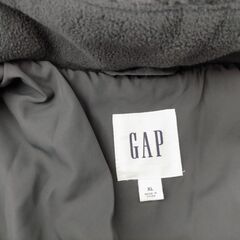  GAP ボアフリース XL メンズ アウター ジップアップジャケット グレー EST1969 総ロゴ もこもこ 防寒 冬物 あったか 251204-6Aの画像