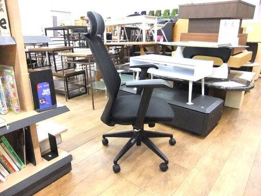 ワークチェア ヘッドレスト リクライニングチェア 昇降可能 メッシュ ブラック 黒 札幌市厚別区 厚別店