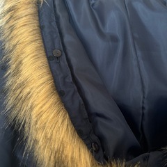 パペルラピス　ネイビー ドット柄 中綿コート　150cmの画像