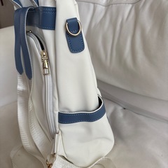 白✖️ブルー蝶と花のリュックの画像