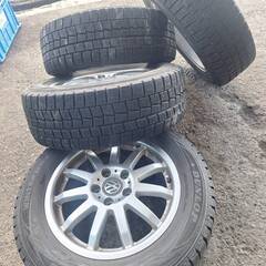 【ﾌｫﾙｸｽﾜｰｹﾞﾝ】ホイール付きスタッドレスタイヤ4本　　215/60R16　 DUNLOP　　の画像
