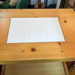 キッチンワゴン　木製　タイル　2口コンセント付きの画像