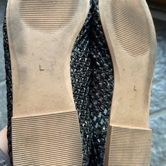 靴　ぺたんこ靴　フラットシューズ　黒　Lサイズの画像