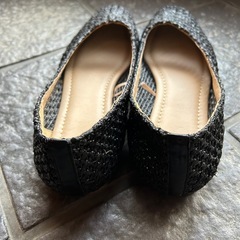 靴　ぺたんこ靴　フラットシューズ　黒　Lサイズの画像