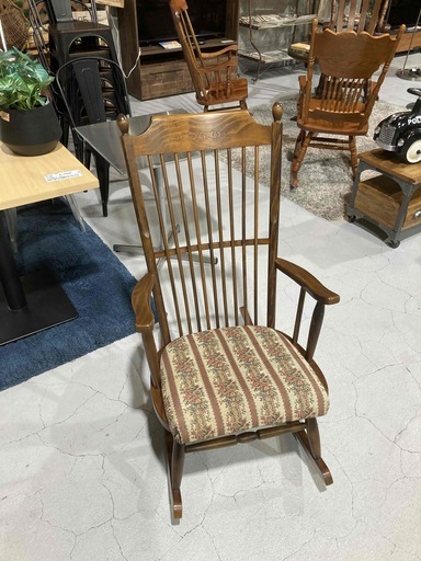 I4☆松田家具☆ロッキングチェア W60cm ゴブラン織り アンティーク調