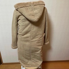 取引中【美品】SpRay フェイクムートンコート ベージュ ボア フード付き ナチュラルの画像