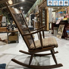 I4★松田家具★ロッキングチェア W60cm ゴブラン織り アンティーク調 リビング 書斎 ゆったり リラックス 読書の画像