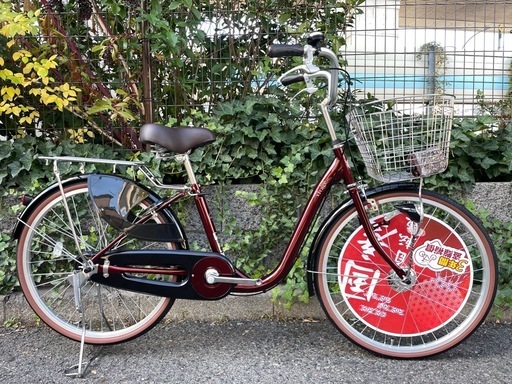 ?新車?　アサヒサイクル　ヴィバーチェプレミアム　24インチ　LEDオートライト　3年間盗難補償付き　ファッションサイクル　ママチャリ