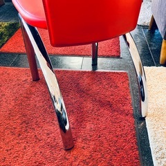 イタリア製　 FRAG レザーチェア　レッドチェア　本革の画像