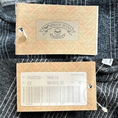 アルマーニジーンズ ARMANI JEANSニット トップスgray グレイグレー灰色系デザイン ストライプ  素材 毛　ウール 綿　コットンサイズM 肩幅　45センチ 袖丈　61センチ 身幅　53センチ 着丈　68.5センチイタリア製メンズmen’s男性用の画像