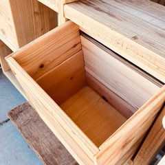 ヴィンテージ　古材足場　オープンラック　棚　引き出し付きの画像