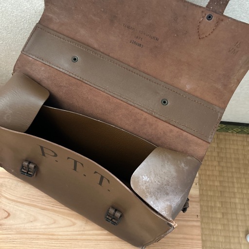 フランスアンティーク　使い込まれた　郵便バック　希少