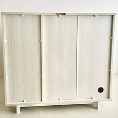 美品＊上品ホワイトの大容量キャビネット　幅90／引き出し付き
の画像