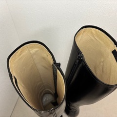 美品 ロングブーツ 23.5cm 黒 日本製 サイドジップの画像