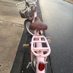 子供用 16インチ 自転車 ピンク 補助輪ありの画像