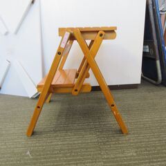 ■折りたたみステップチェア　2段　踏み台　木製　コンパクトの画像