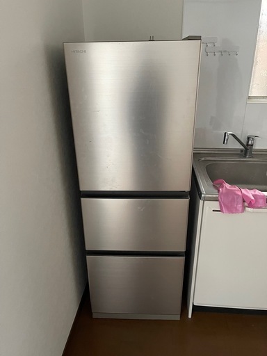 HITACHI 日立 冷蔵庫 3ドア 〈美品〉 ステンレス調 送料安め・即引き取り可
