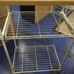 ★リユースのサカイ横浜南店★YM1667  レンジ台 ブラウン/ホワイト W60×D39×H152 クリーニング済みの画像