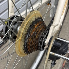 【整備士による点検済み】　☆前後良品中古タイヤ☆   7段変速　シティーサイクル防犯登録料込価格︎‼︎の画像