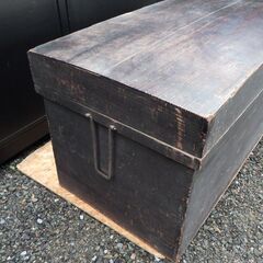 昭和 レトロ アンティーク 衣装箱 古民具 箪笥 桐箱 収納箱 古道具 木箱 棺桶 ①の画像