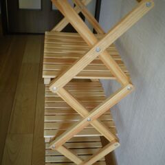 木製折り畳みシェルフ4段の画像