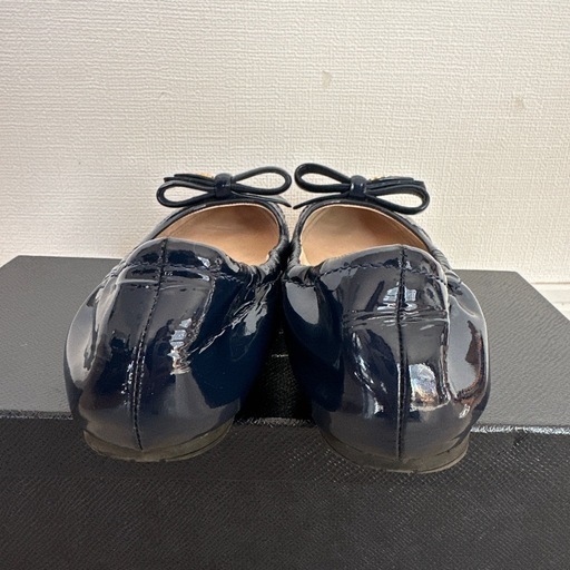 美品 PRADA プラダ リボン フラットシューズ 38 パテントレザー PRADA プラダ フラットシューズ バレエシューズ 38 美品 PRADA プラダ