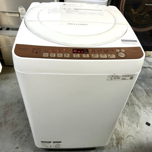 2019年製】SHARP全自動洗濯機 ES-T712-T（ブラウン系）7.0kg (研究所