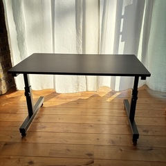 ☆★未使用★☆ イーサプライ ローデスク 高さ調整 4段階 38～50cm 幅90cm 奥行50cm 木製 テレワーク 昇降式 ゲーミング パソコン ブラック EEX-DKL02BKの画像