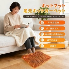 【新品未使用】電気フットウォーマー 丸洗い可 省エネ 足元ヒーター 足元 あったかグッズ 冷え症対策 42cm*42cm (グレー)の画像