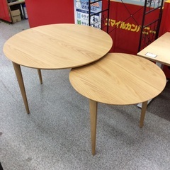 【ラウンド型の拡張テーブル】ダイニングテーブル ラウンドテーブル 円卓 円形　食卓テーブル リビングテーブル 拡張テーブル：ナチュラルの画像