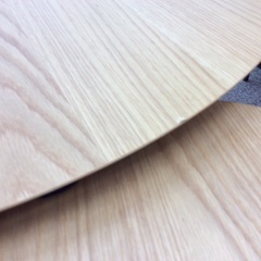 【ラウンド型の拡張テーブル】ダイニングテーブル ラウンドテーブル 円卓 円形　食卓テーブル リビングテーブル 拡張テーブル：ナチュラルの画像