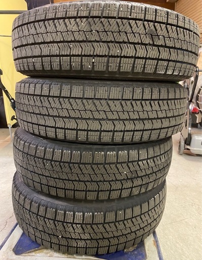 & タイヤホイール　4本　スタッドレス　4穴　155/65R14 14インチ　2019年製　14×4.5J+43  PCD100