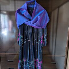 ☆未使用濃紺ワンピース晴れの日用、同色ケープ付き差し上げますの画像