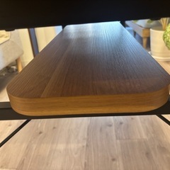 【美品】ウッド×スチール脚◆棚付き◆ダイニングテーブル ◆幅110cmの画像