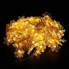 フェアリーライト 雪の結晶状 ledイルミネーションライト  電池式 10m LED クリスマスツリー飾り カラフル 屋外 室内 誕生日 記念日 パーティーの画像