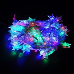 星 フェアリーライト ledイルミネーションライト  電池式 10m LED クリスマスツリー飾り ベランダ バルコニー 室内 誕生日 結婚記念日パーティーの画像