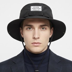Tianciniao アウトドアハット ロゴあり ブラック 日焼け防止 新品の画像