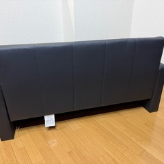 組立式ソファ　1〜2人用　レザー調　黒　ブラックの画像