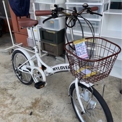 【折りたたみ自転車】【白】クリーニング済み【管理番号1204】野の画像