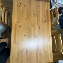 【無料】IKEAイケアダイニングテーブル&チェア4脚セット  ヘーゲルネス イケア木目 木製の画像