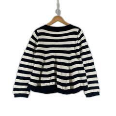 And Dot Nostalgia アンドドットノスタルジア ボーダー 秋冬 AW 長袖ニット コットン ブラック レディース M〜L【古着】【中古】の画像