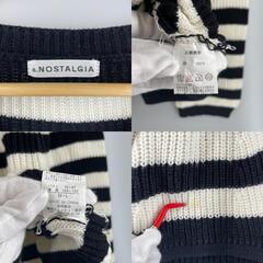 And Dot Nostalgia アンドドットノスタルジア ボーダー 秋冬 AW 長袖ニット コットン ブラック レディース M〜L【古着】【中古】の画像