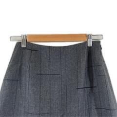 美品 DES PRES デプレ チェック オールシーズン スカート ウール グレー レディース 2【古着】【中古】の画像